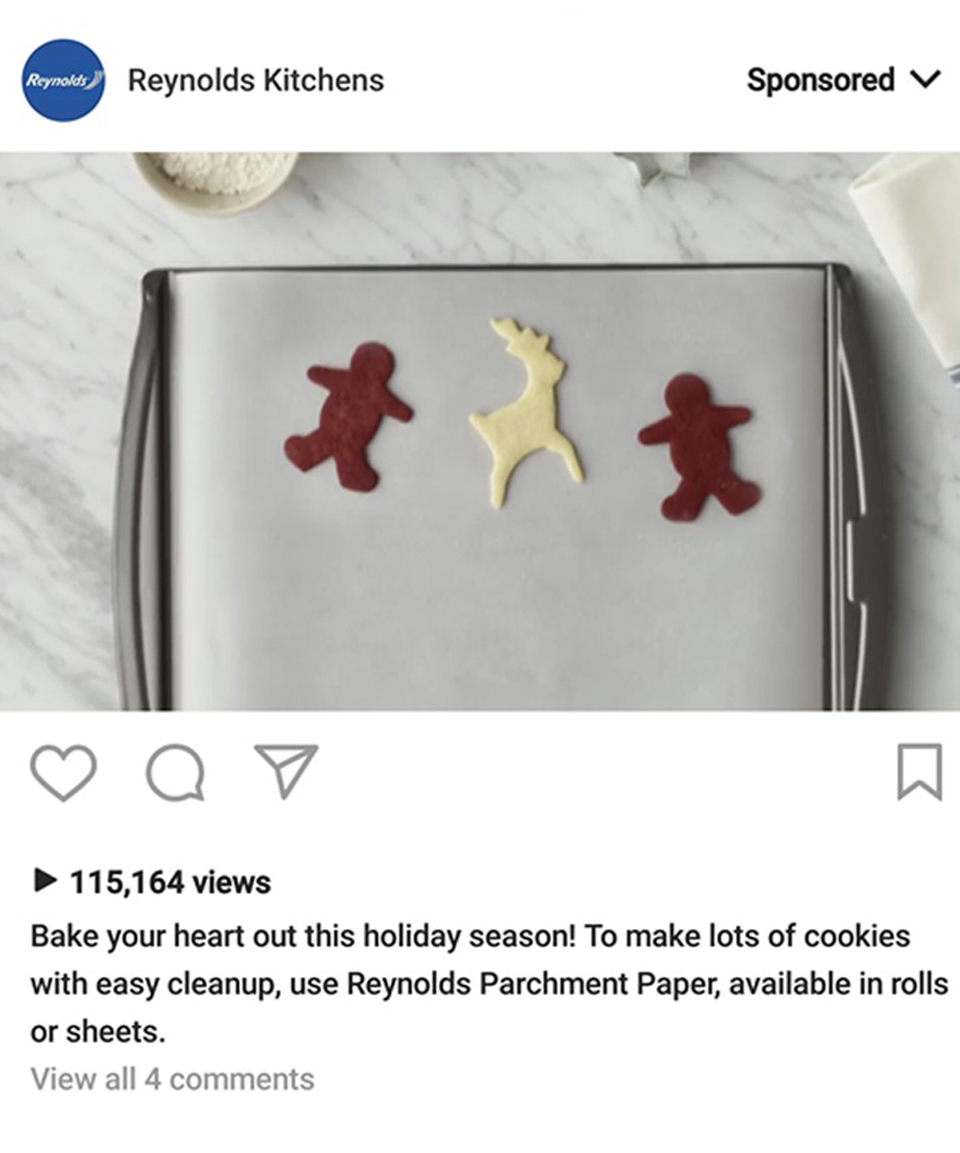 Reynolds Parchment Paper Sponsored Ad On Instagram