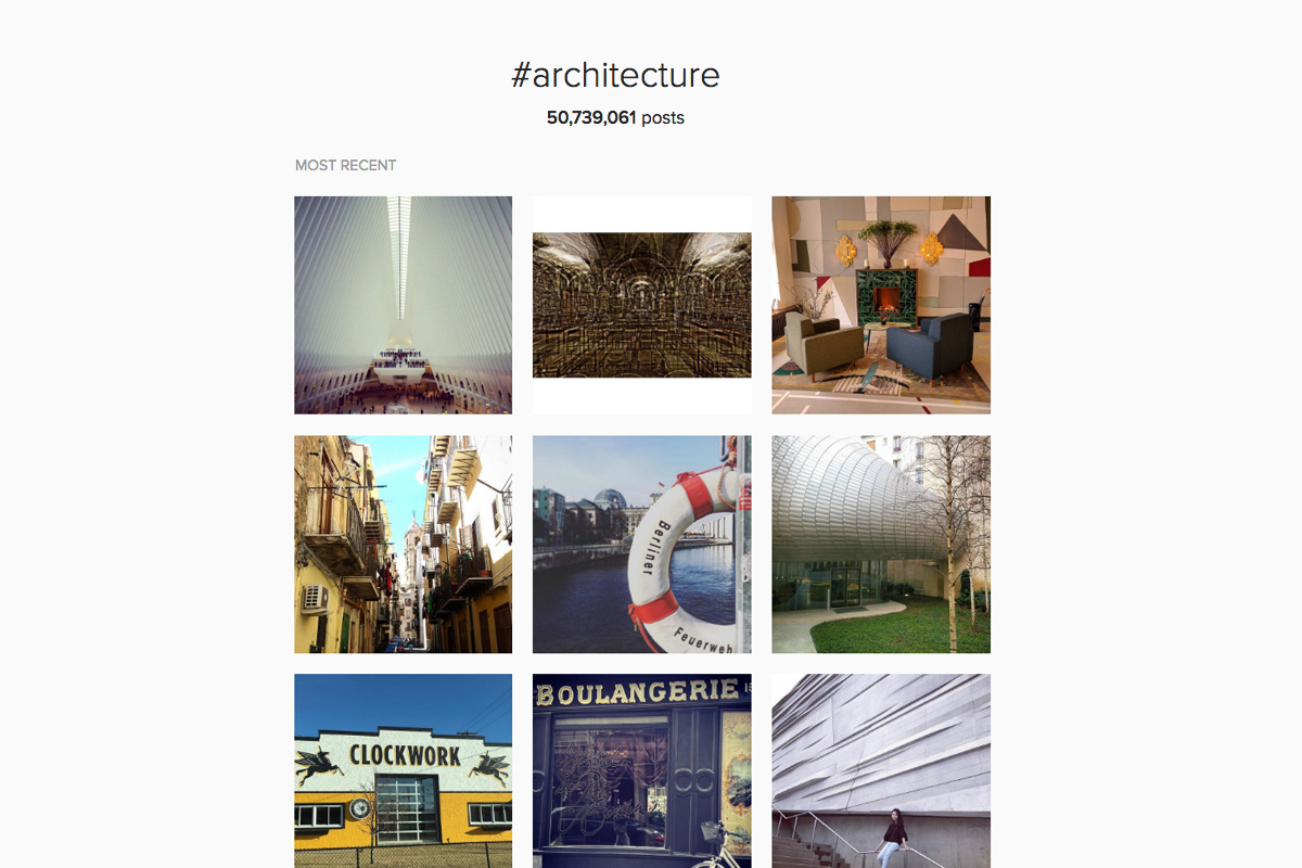 Architectural Instagram Posts Hashtagged Architecture