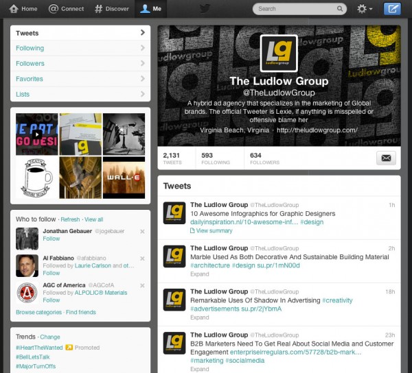 The Ludlow Group Twitter Page Social Media Business to Business