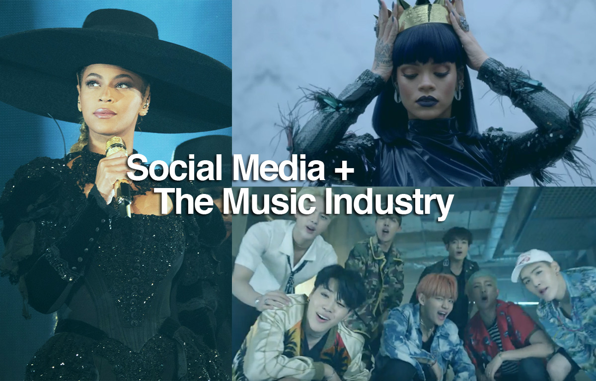 Collage Image of Beyonce, Rihanna, and BTS